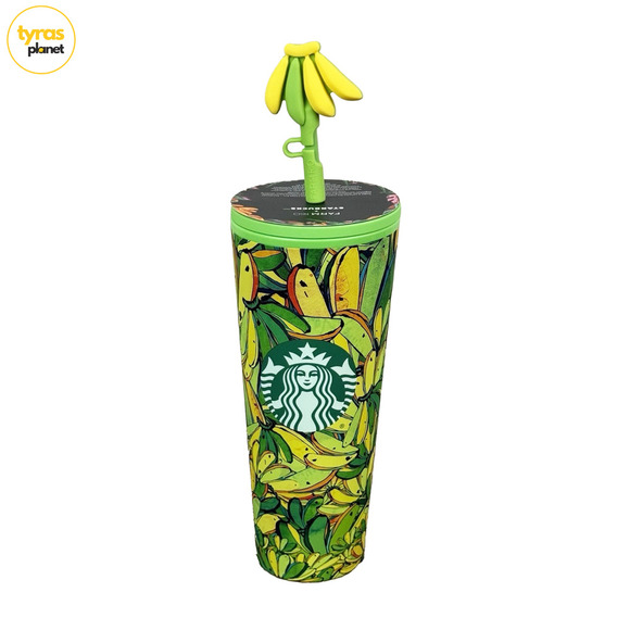 Farm Rio X Starbucks Board Banana Tumbler Cold Cup 24 oz & Tumbler Key Chain - Picture 3 of 16